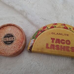 Burger and Taco Lashes Set - Brown and Yellow